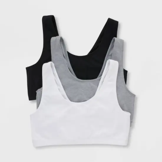Hanes Women's 3pk Cropped Scoop Neck Bralette HFA002 image {7}