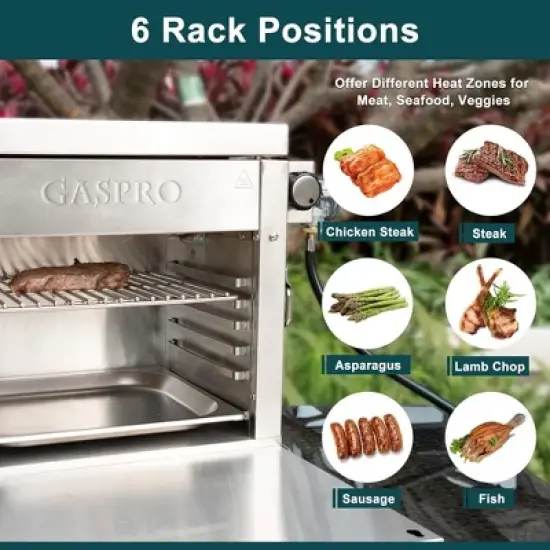 GASPRO Multi-Tasking Propane Infrared Steak Grill, XL Steakhouse & Cast-Iron Griddle 2-in-1 Outdoor Cooking Master | 125 in&sup2; Extra Large Cooking Area image {1}