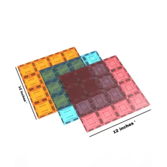 Mag Genius - 12-inch Colorful and Transparent Magnetic Stabilizing Tiles - 3 pack image {1}