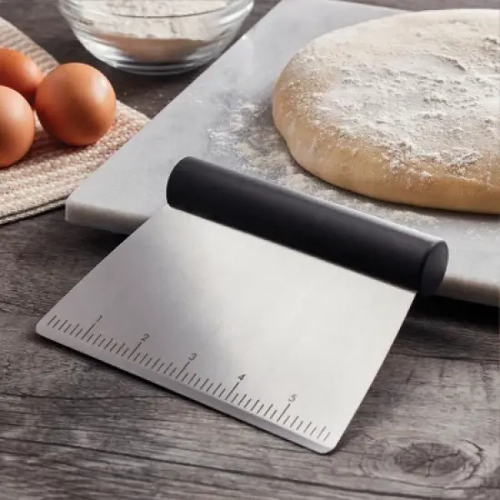 KitchenAid All Purpose Scraper: Black, Dishwasher-Safe, Rubberized Handles, Food & Pastry Scraper, Stainless Steel image {2}