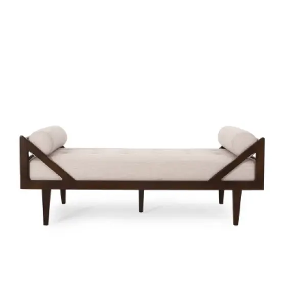 Rayle Contemporary Tufted Chaise Lounge with Rolled Accent Pillows - Christopher Knight Home image {8}