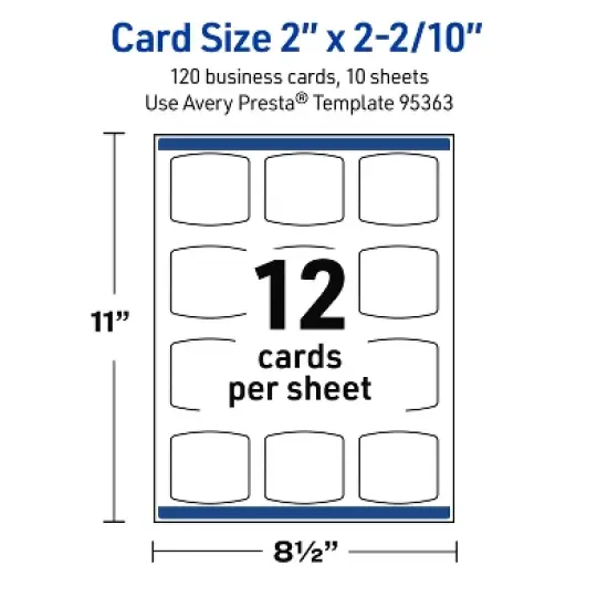 Avery Arched Business Cards, 2" x 2-2/10", Matte White, 120 Total image {4}