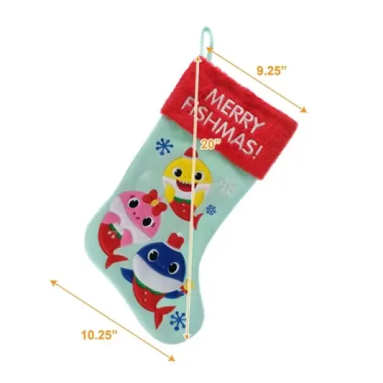 Baby Shark 20" Appliqu Christmas Stocking image {2}