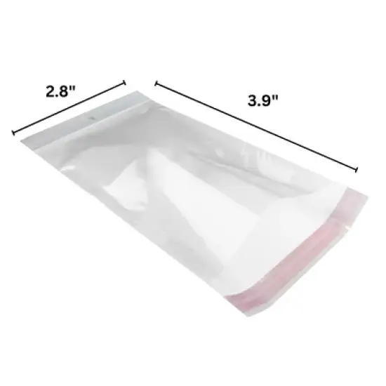 UOFFICE Pack of 1,000 Clear Resealable Cellophane Bags, 2.8" x 3.9" with Hanging Header image {4}