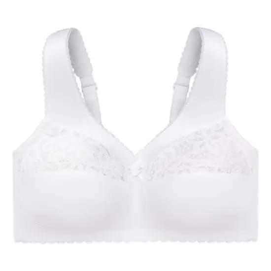 Glamorise Womens MagicLift Cotton Support Wirefree Bra 1001 White image {3}