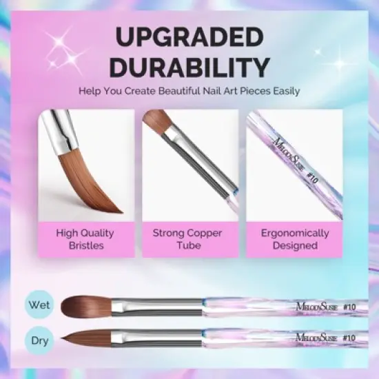 MelodySusie 4Pcs Acrylic Nail Brush Set - Size 8/10/12/14 image {4}