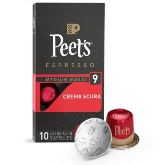 Peet's Coffee Espresso Crema Scura Medium Roast Nespresso Original Line Aluminum Coffee Capsules - 10ct image {7}