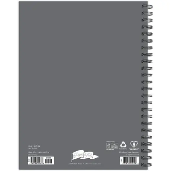 Willow Creek Press Classic Gray Academic July 2025 - June 2026 6.5"x8.5" Weekly Monthly Softcover Planner image {1}