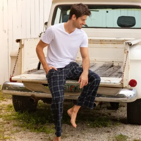 Men's Soft Plush Fleece Pajama Pants, Warm Long Lounge Bottoms image {2}