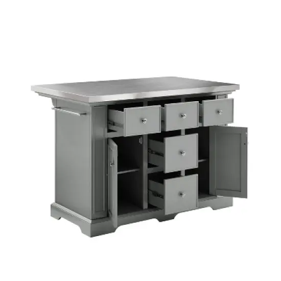 Julia Stainless Steel Top Kitchen Island - Crosley image {5}