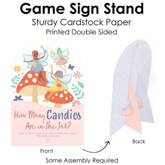 Big Dot of Happiness Let&rsquo;s Be Fairies - How Many Candies Fairy Garden Birthday Party Game - 1 Stand and 40 Cards - Candy Guessing Game image {3}