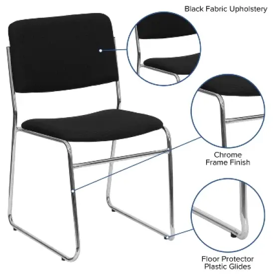 Flash Furniture HERCULES Series 500 lb. Capacity High Density Stacking Chair with Sled Base image {2}