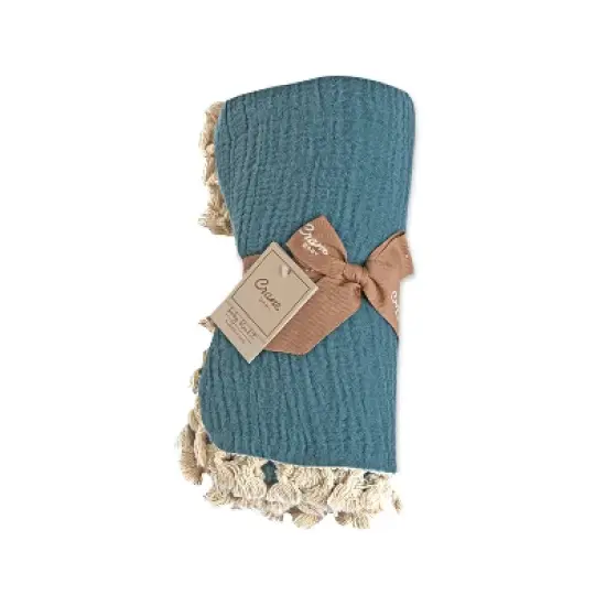 Crane Baby 6-Layer Muslin Baby Blanket with Tassel Edge image {2}