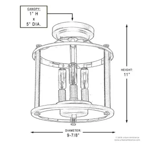 Urban Ambiance Luxury Rustic Outdoor Ceiling,  11"H x 9.875"W,  Olde Bronze Finish, UHP1123 image {5}