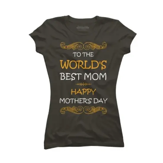 Junior's Design By Humans Happy Mother's Day World's Best Mom By tmsarts T-Shirt image {4}