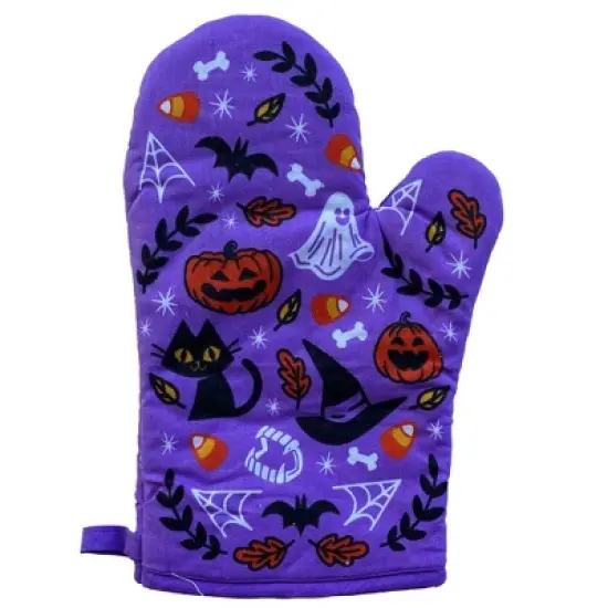 Halloween Oven Mitt Cute Festive Jack-O-Lantern Scary Candy Corn Kitchen Glove - Crazy Dog Bakeware For Halloween Season image {1}