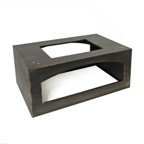 WELLFOR 37" Rectangular Metal Outdoor Fireplace with Built-in Log Storage Bronze image {19}