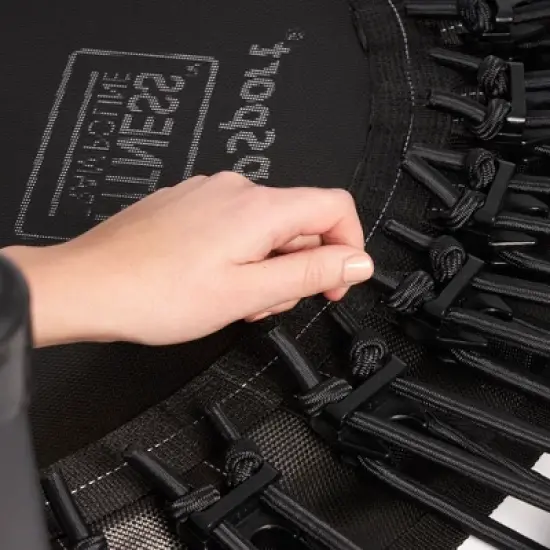 JumpSport 220 In Home Cardio Fitness Rebounder Mini Trampoline with Premium Bungees and Workout DVD, Safe, Sturdy and Gentle on the Body, Black image {4}