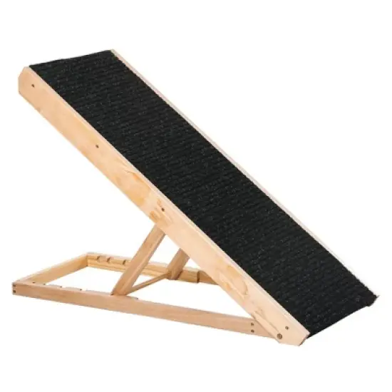 Resenkos Elevated Pet Ramp for Dogs and Cats, Foldable and Height Adjustable with Non-slip Finish, Pine 35.5"L x 16"W x 24"H, Black image {5}