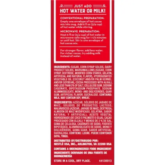 Nestle Hot Cocoa Mix, Mini Marshmallows, Rich Milk Chocolate, 8 Packets, 0.85 oz image {8}