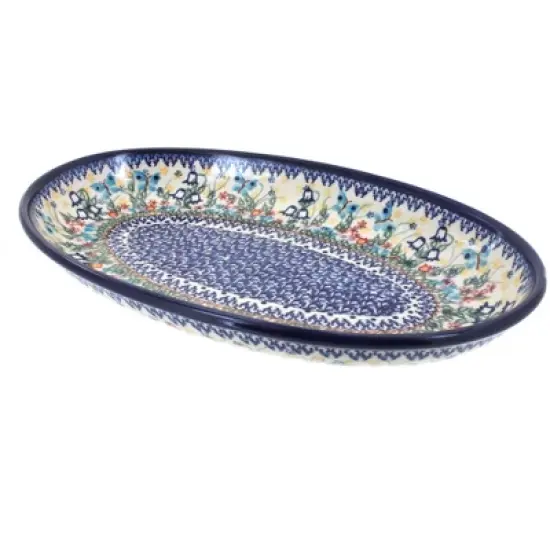 Blue Rose Polish Pottery 104 Vena Oval Platter image {7}