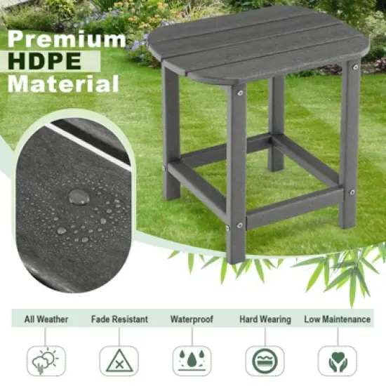 Tangkula 2PCS 18" Patio Adirondack Side Table Coffee Table Weather Resistant HDPE Garden Yard image {3}