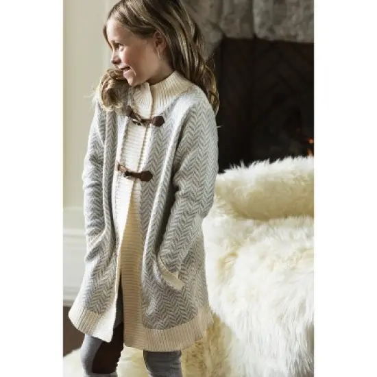 Hope & Henry Girls' Toggle Sweater Cardigan, Infant image {5}