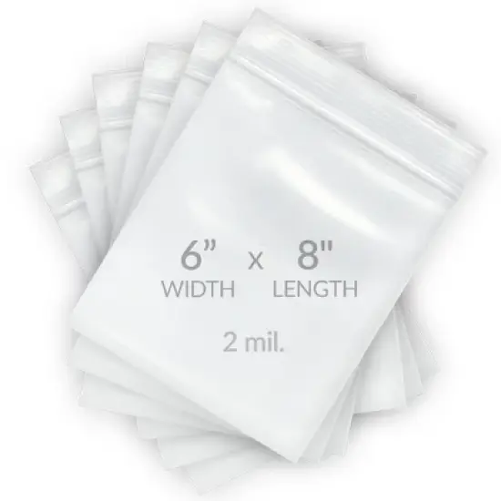 UOFFICE 1000 Reclosable Clear Poly Bags 6"x8",  2 Mil Resealable Bags image {6}