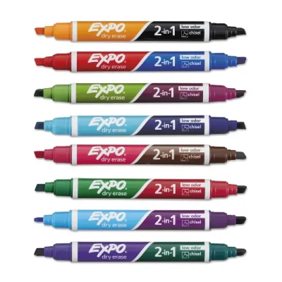 EXPO 2-in-1 Dry Erase Markers 16 Assorted Colors Medium 8/Pack 1944658 image {3}