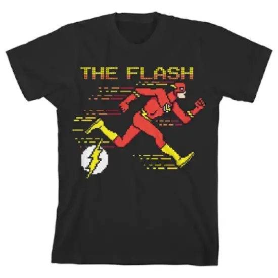 The Flash Pixel Art Black Graphic Tee Toddler Boy to Youth Boy image {4}