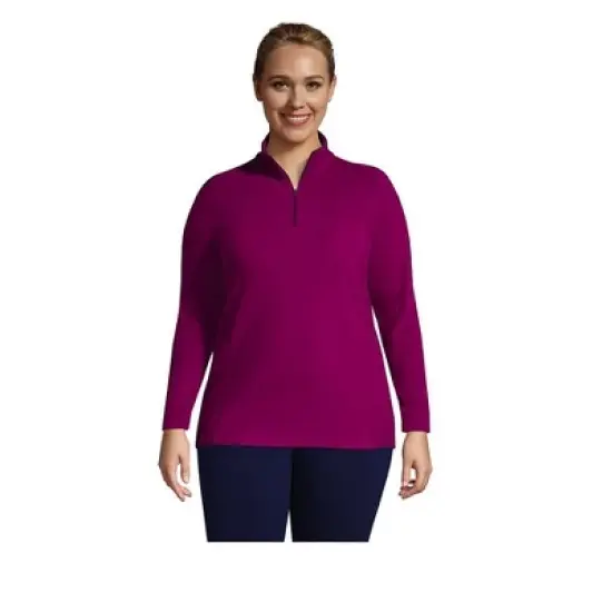 Lands' End Women's Fleece Quarter Zip Pullover image {21}