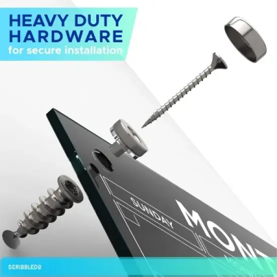 SCRIBBLEDO Black Magnetic Glass Calendar 24"x36" Monthly Dry Erase Planner image {3}