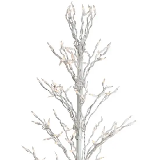 Northlight 6' Prelit Artificial Christmas Tree White Lighted Cascade Twig Outdoor Decoration - Clear Lights image {5}