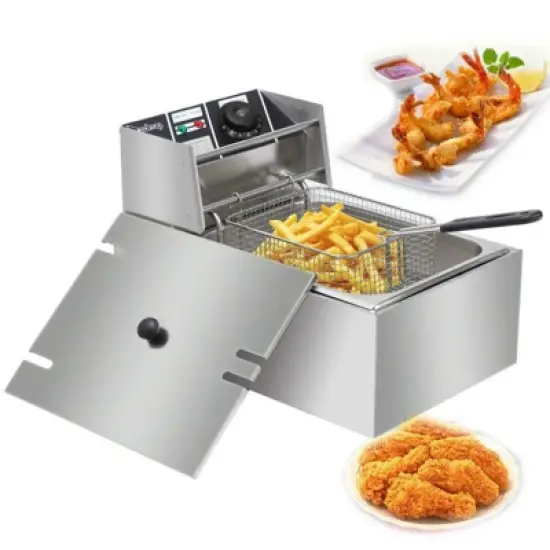 Winado 6L 2500W Electric Deep Fryer Commercial Tabletop Restaurant Frying Basket image {5}