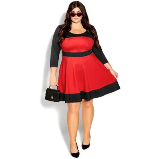 Women's Plus Size Valerie Dress - red | CITY CHIC image {3}