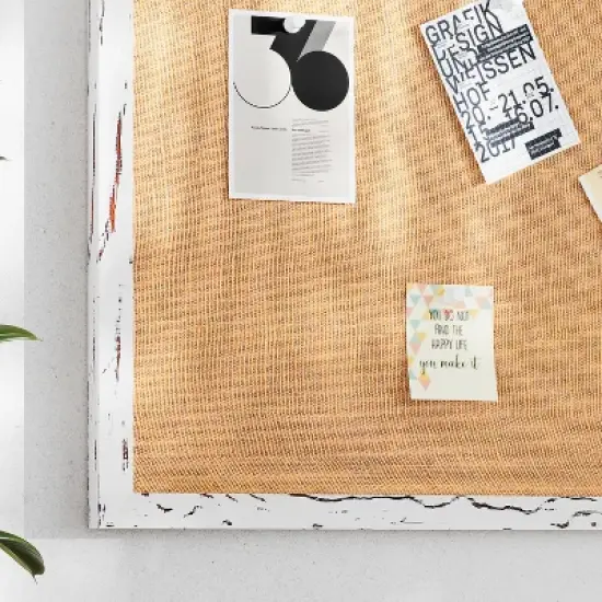 Flash Furniture Juno Rustic Wall Mount Linen Board with Wood Push Pins, for Home, School or Business image {4}