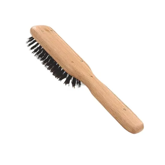 Bass Brushes - Men's Hair Brush with 100% Pure Bass Premium Select Natural Boar Bristle FIRM Natural Wood Handle 7 Row Cushion Style Oak Wood image {3}