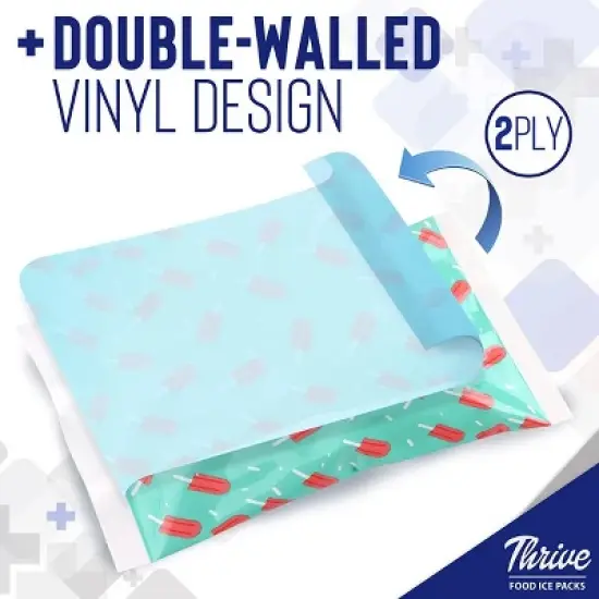 Thrive 4 Pack Small Reusable Ice Packs for Lunch Box or Cooler, Long Lasting, BPA Free image {2}