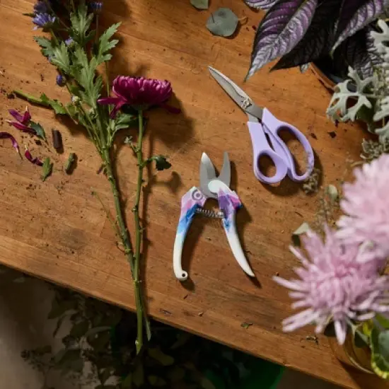 Fiskars 2pc Designer Pruner Garden Tool Set Lavender image {4}