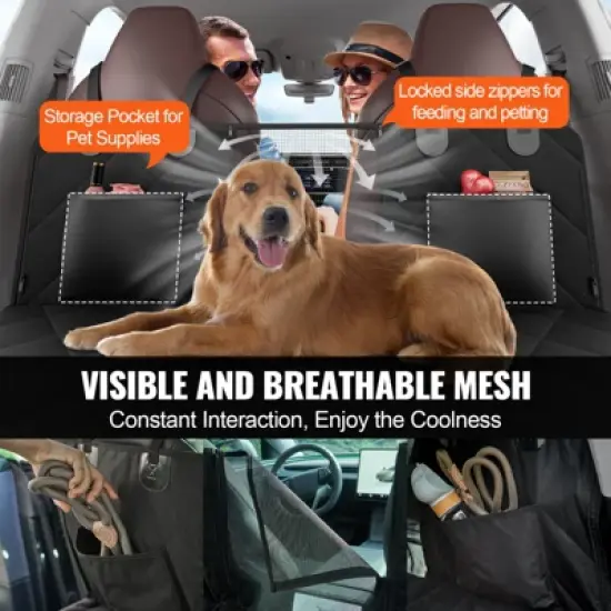 VEVOR Back Seat Extender for Dogs,Dog Hammock for Car Back seat, Dog Car Seat Cover with Hard Bottom Dog Car Seat Bed 53"x24.8" ,Supports 350lb image {6}