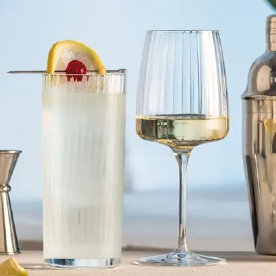 Bormioli Rocco Exclusiva Tom Collins Glasses - Set of 12, Laser Cut Thin Rim, Secure Edge Thermal Strong Rims - 16oz Star Glass Tumblers image {6}