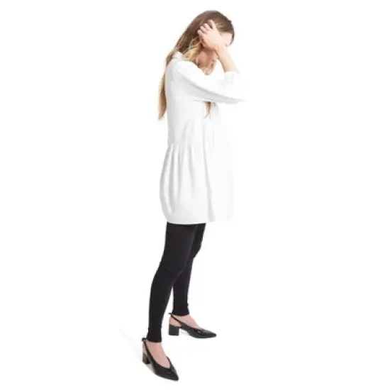 Ingrid & Isabel Women's Maternity Peplum Button Down Shirt image {1}