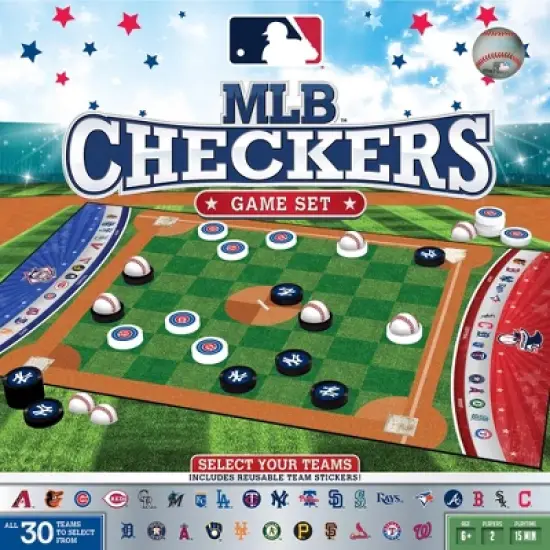 MasterPieces Officially licensed MLB League-MLB Checkers Board Game for Families and Kids ages 6 and Up image {1}