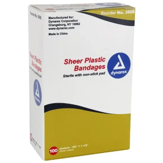 Dynarex Sheer Plastic Bandage Junior 3/8" x 1.5", 100 Count image {3}