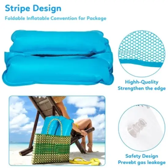 Garvee 4PCS Inflatable Pool Floats-1pcsSwimming Pool Float Hammock,1pcsInflatable Swim Tube Ring and 2pcsBeach Balls image {3}