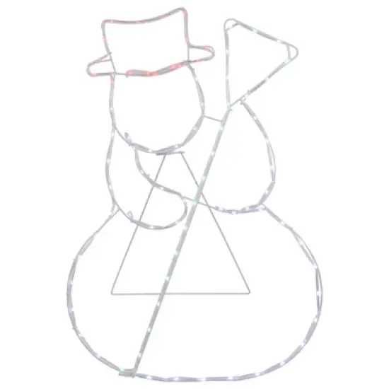Northlight 28" Lighted Standing Snowman Silhouette Outdoor Christmas Decoration image {2}