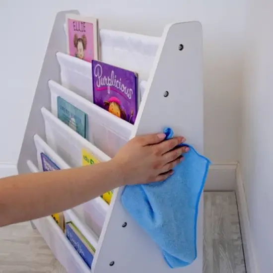 Kids' Cambridge Supersized Bookshelf 6 Tier Book Rack Organizer White - Humble Crew image {7}