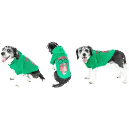 Pet Life LED Cool-Santa-Shades Hooded Dog Costume Sweater with Included Batteries image {5}