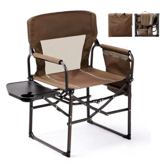 Karl Home Brown Metal Folding Beach Chair(Set of 1) image {7}