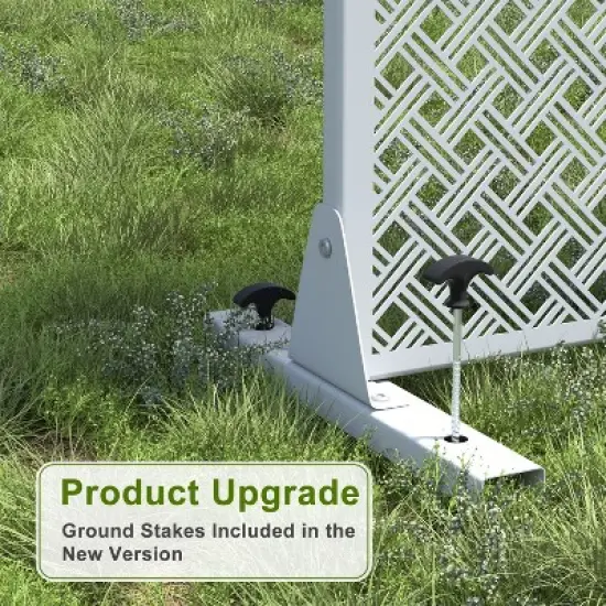 PexFix 72 in. H x 47 in. W Outdoor Metal Privacy Screen Garden Fence Woven Pattern Wall Applique in White image {4}